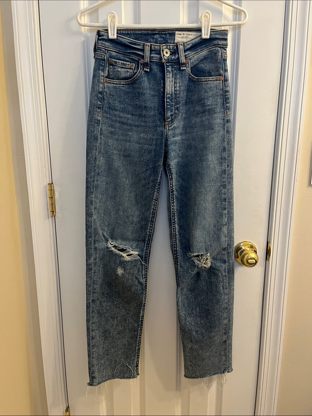 Rag & Bone Nina Distressed Ankle Jeans